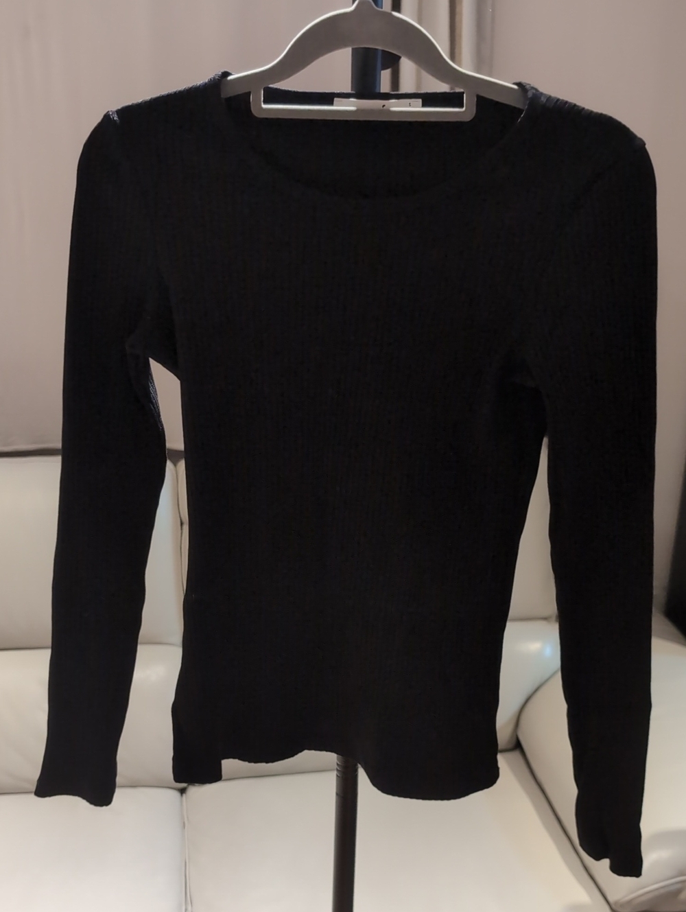 Wilfred Black Ribbed Long-Sleeve Top